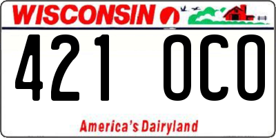 WI license plate 421OCO