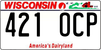 WI license plate 421OCP