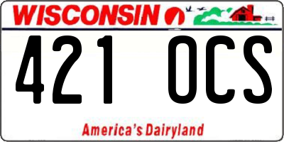 WI license plate 421OCS