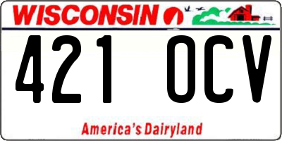 WI license plate 421OCV