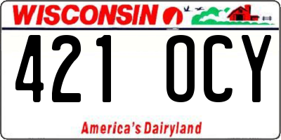 WI license plate 421OCY
