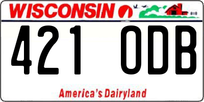 WI license plate 421ODB