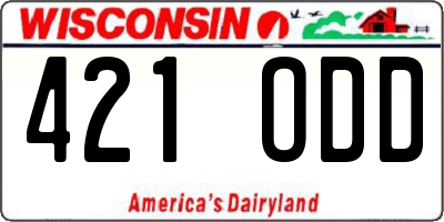 WI license plate 421ODD