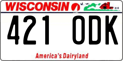 WI license plate 421ODK