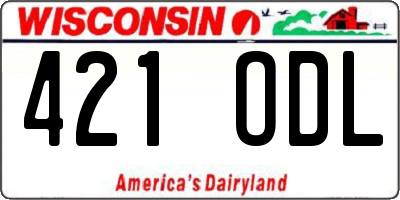 WI license plate 421ODL