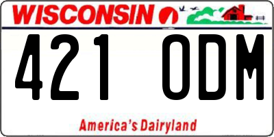 WI license plate 421ODM
