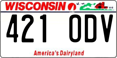 WI license plate 421ODV