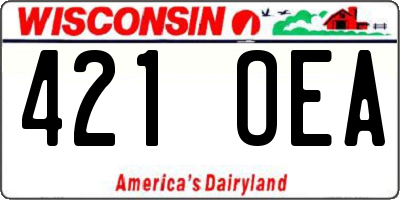 WI license plate 421OEA