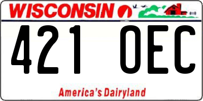 WI license plate 421OEC