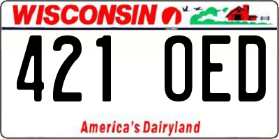 WI license plate 421OED