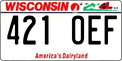 WI license plate 421OEF