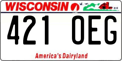 WI license plate 421OEG