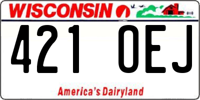 WI license plate 421OEJ