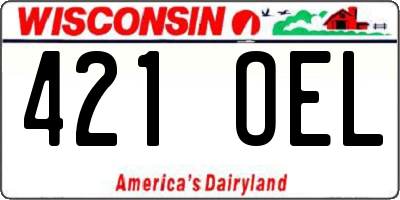 WI license plate 421OEL
