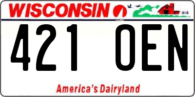 WI license plate 421OEN