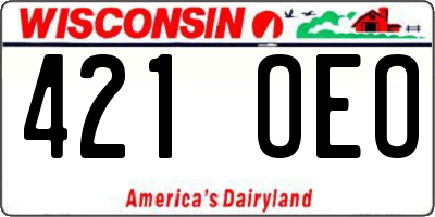 WI license plate 421OEO