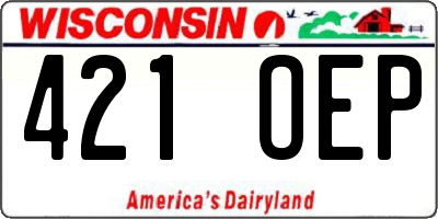 WI license plate 421OEP