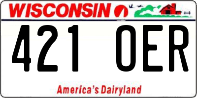 WI license plate 421OER