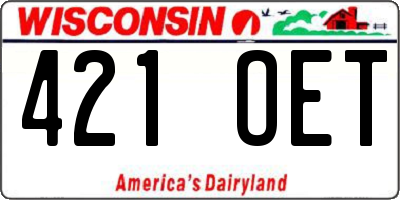 WI license plate 421OET
