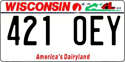 WI license plate 421OEY