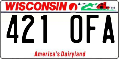 WI license plate 421OFA