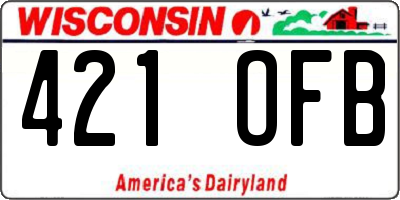 WI license plate 421OFB
