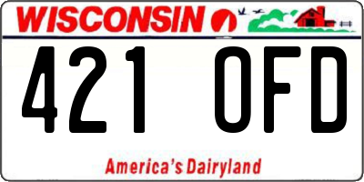 WI license plate 421OFD