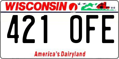 WI license plate 421OFE