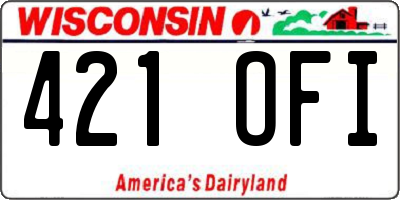 WI license plate 421OFI