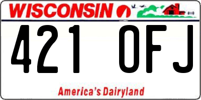 WI license plate 421OFJ