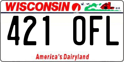 WI license plate 421OFL