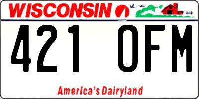 WI license plate 421OFM