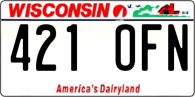 WI license plate 421OFN