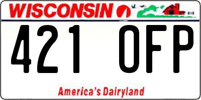 WI license plate 421OFP