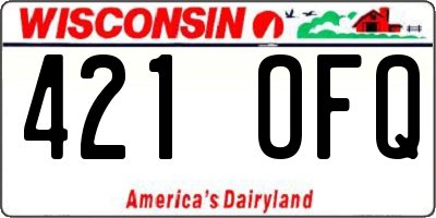 WI license plate 421OFQ