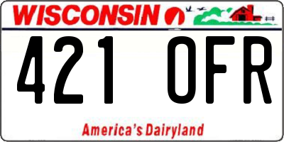 WI license plate 421OFR