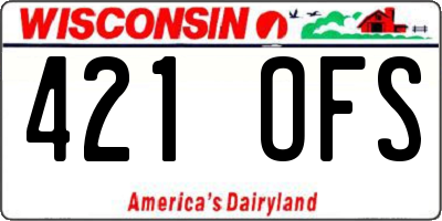 WI license plate 421OFS