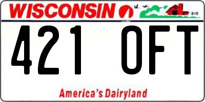 WI license plate 421OFT