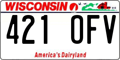 WI license plate 421OFV