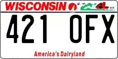 WI license plate 421OFX