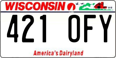 WI license plate 421OFY