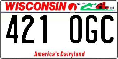 WI license plate 421OGC