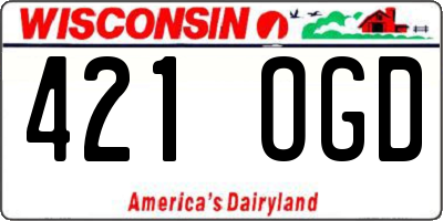 WI license plate 421OGD