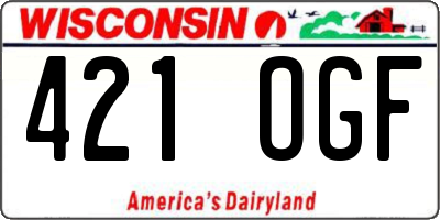 WI license plate 421OGF