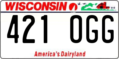 WI license plate 421OGG