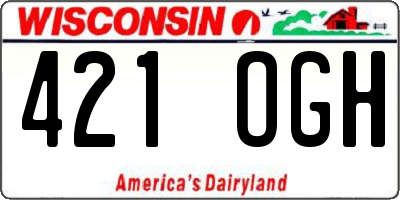 WI license plate 421OGH