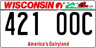 WI license plate 421OOC