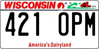 WI license plate 421OPM