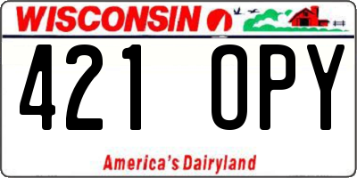 WI license plate 421OPY