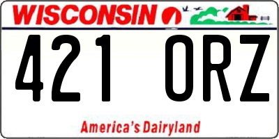 WI license plate 421ORZ